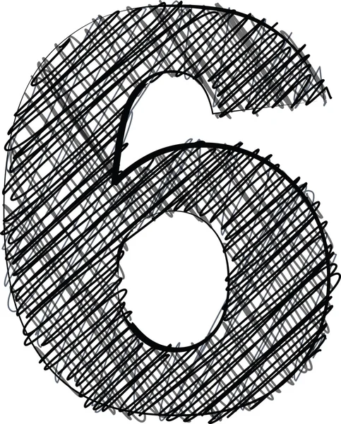El draw yazı tipi. sayı 6 — Stok Vektör