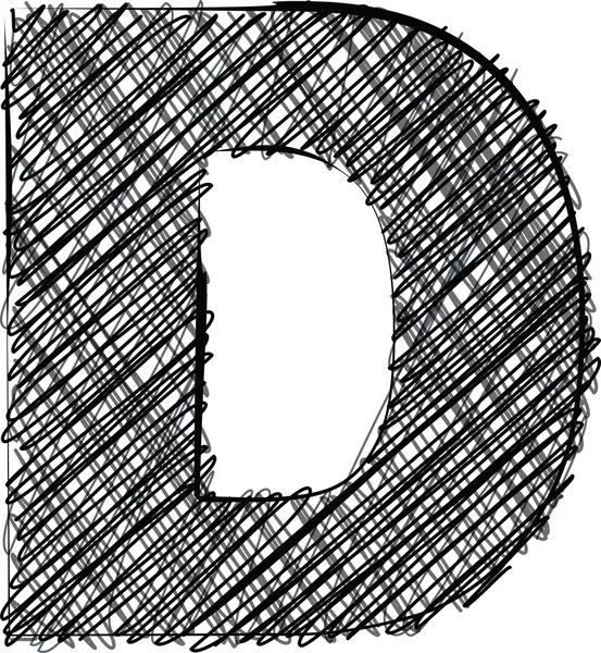 El draw yazı tipi. harf d — Stok Vektör