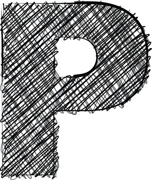 Czcionki rysować ręka. litera p — Wektor stockowy