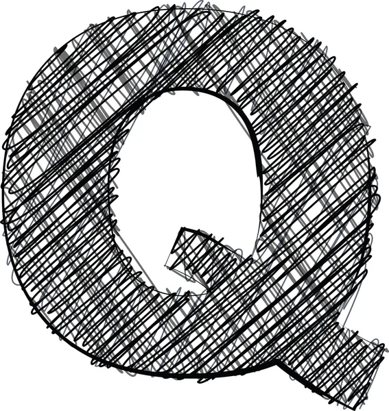 Hand draw font. LETTER Q — Stock Vector