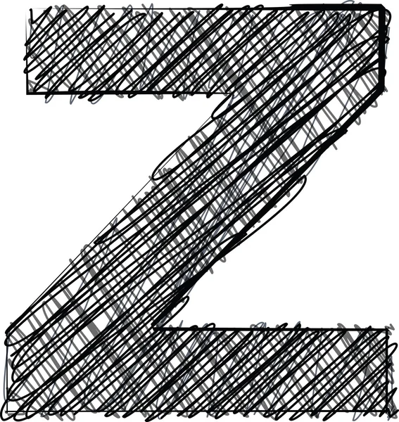 Hand tekenen lettertype. alfabet z — Stockvector