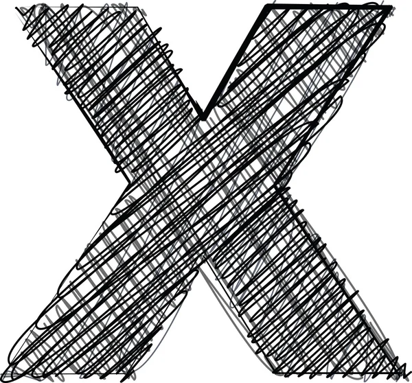 Ruční kreslení písmo. písmeno x — Stockový vektor