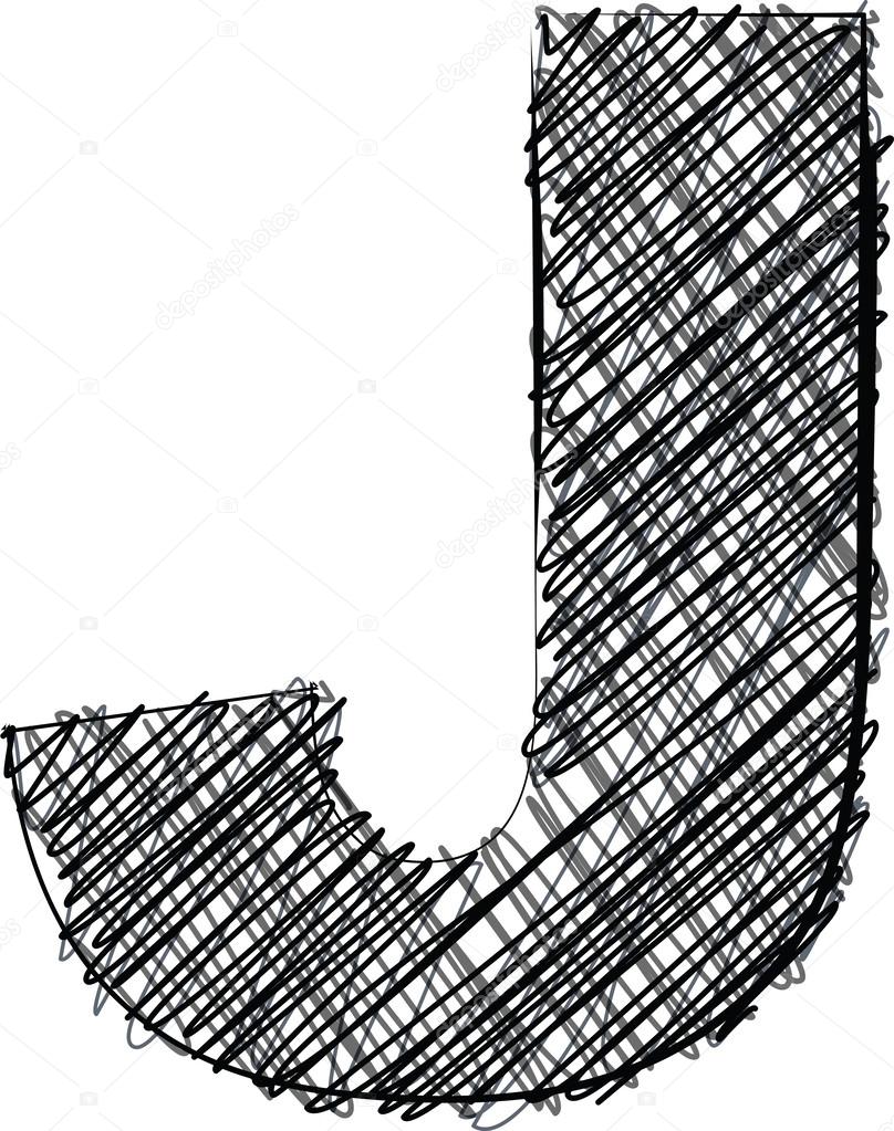 Hand draw font. LETTER J — Stock Vector © aroas 24947387