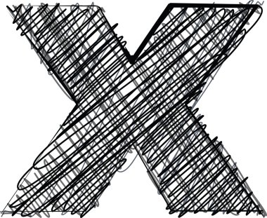 el draw yazı tipi. harf x