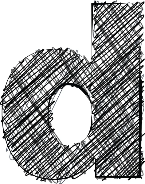 手画的字体。字母 d — 图库矢量图片
