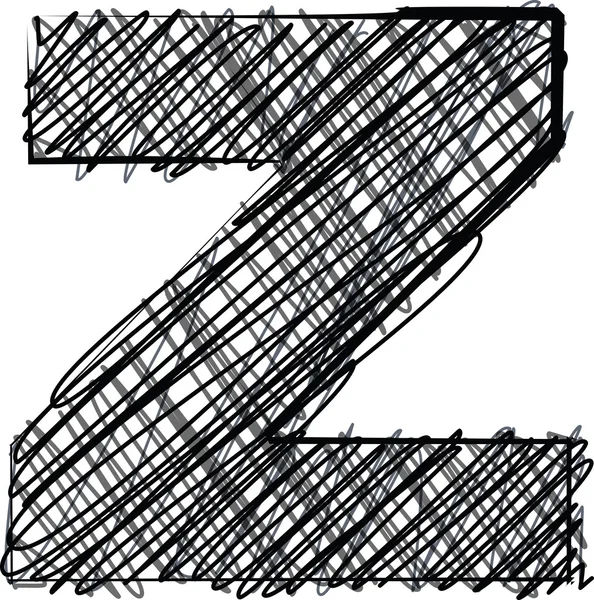 Hand tekenen lettertype. alfabet z — Stockvector