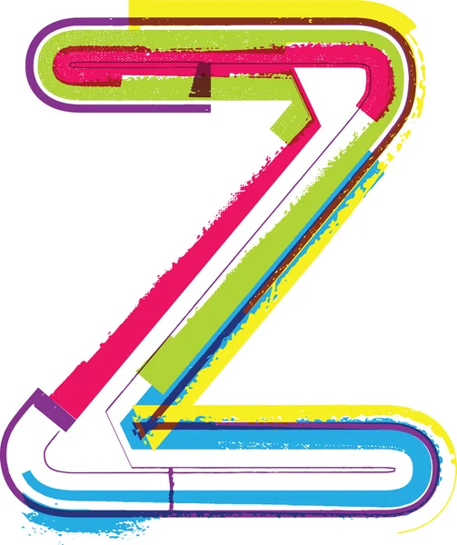Carta Grunge colorida Z — Vector de stock