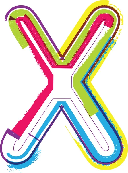 Carta Grunge colorida X — Vector de stock