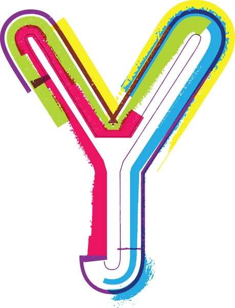 Grunge coloré LETTRE Y — Image vectorielle