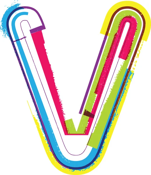 Grunge coloré LETTRE V — Image vectorielle