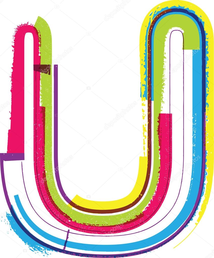 Colorful Grunge LETTER U