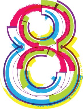 Colorful Grunge NUMBER 8 clipart