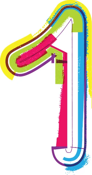 Grunge colorido NÚMERO 1 — Archivo Imágenes Vectoriales