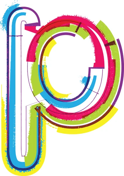 Carta Grunge colorida P — Archivo Imágenes Vectoriales