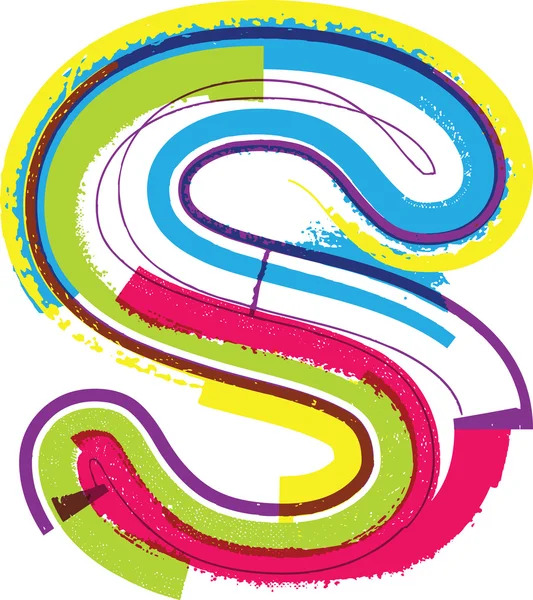 Colorful Grunge LETTER s — Stock Vector