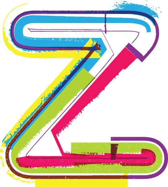 Colorful Grunge LETTER z — Stock Vector