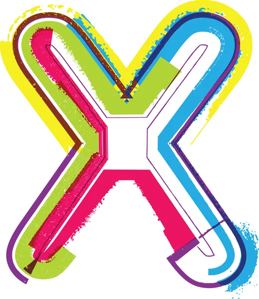 Carta Grunge colorida X — Vector de stock
