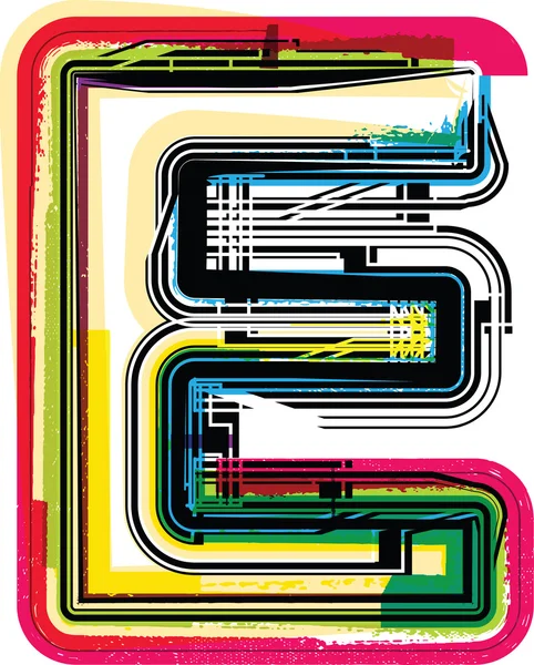 Carta Grunge colorida E — Archivo Imágenes Vectoriales