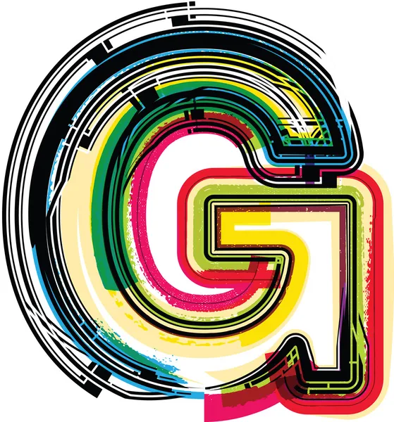 Colorido Grunge LETTER G — Vetor de Stock