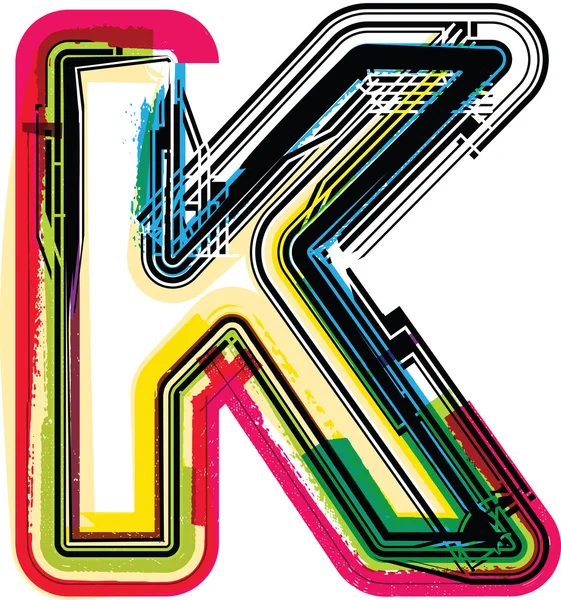 Colorido Grunge LETTER K —  Vetores de Stock