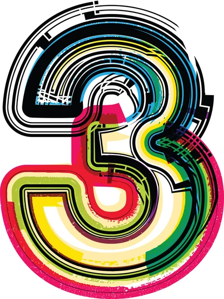 Grunge colorido NÚMERO 3 — Archivo Imágenes Vectoriales