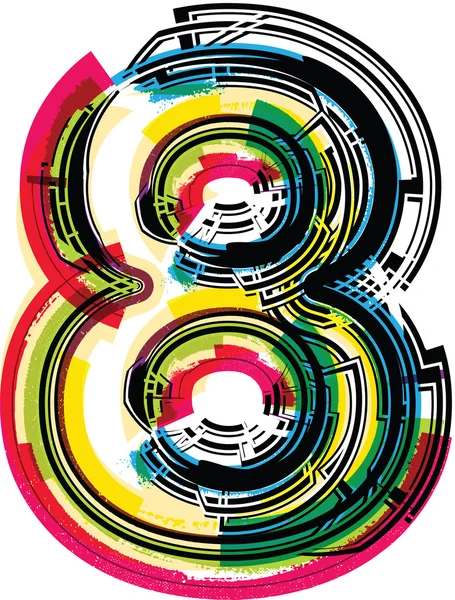 Colorful Grunge NUMBER 8 — Stock Vector