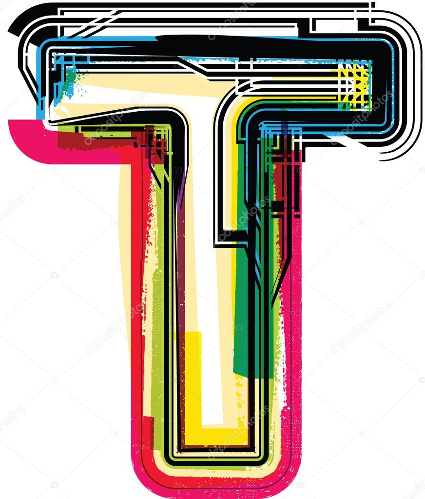 Colorful Grunge LETTER T — Stock Vector © aroas #28655191