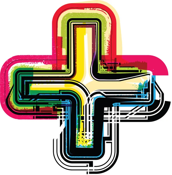 Symbole Grunge coloré — Image vectorielle