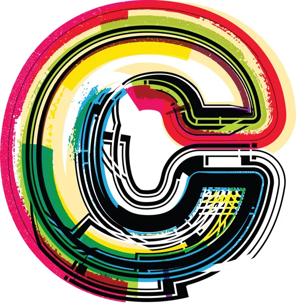 Grunge coloré LETTRE C — Image vectorielle