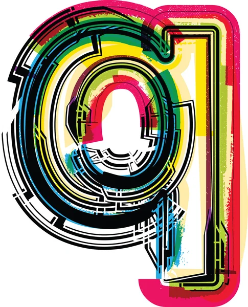 Carta Grunge colorida Q — Archivo Imágenes Vectoriales