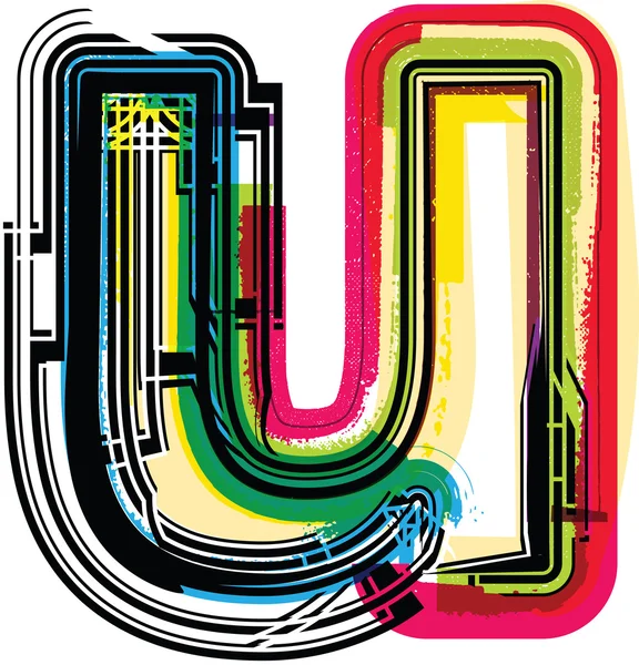 Colorat Grunge LETTER u — Vector de stoc