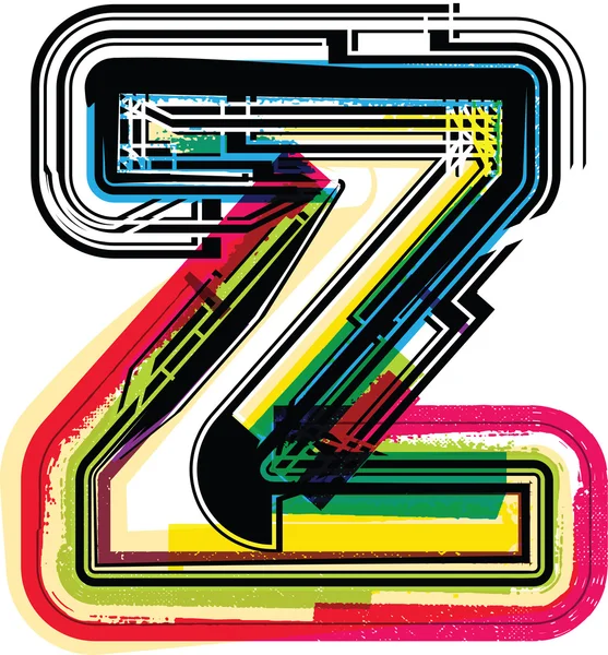 Colorful Grunge LETTER z — Stock Vector