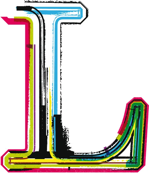 Красочный гранж ЛЕТТЕР L — стоковый вектор