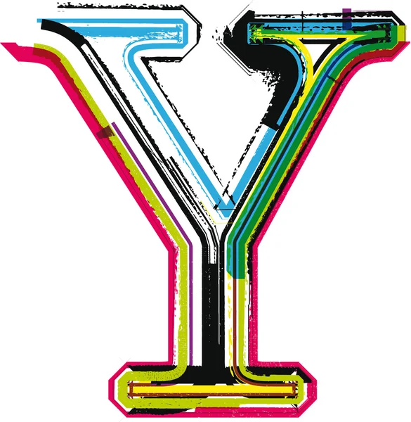 Színes Grunge-betű Y — Stock Vector