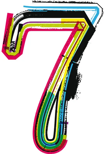 Färgglada grunge nummer 7 — Stock vektor