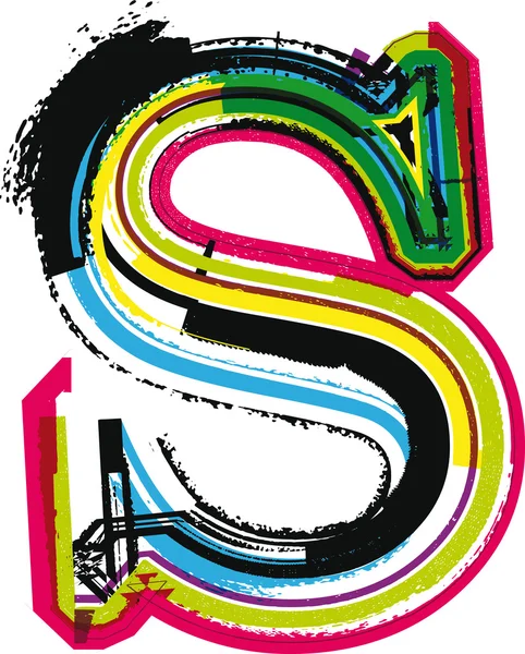 Grunge coloré LETTRE S — Image vectorielle