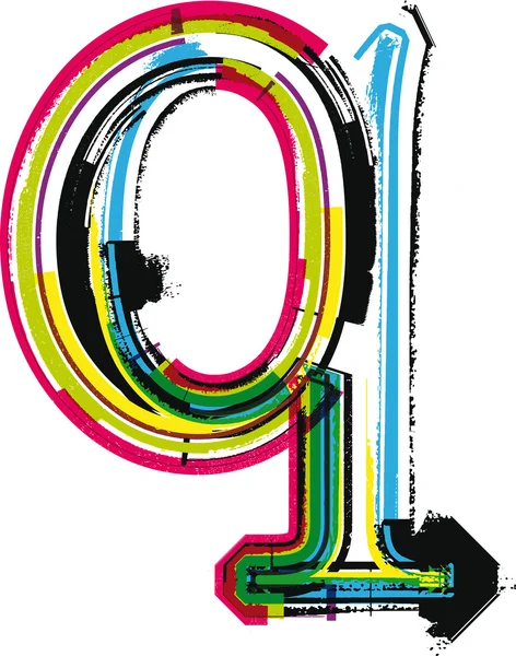 Colorful Grunge LETTER q — Stock Vector