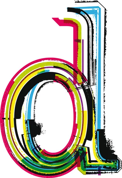 Grunge coloré LETTRE D — Image vectorielle