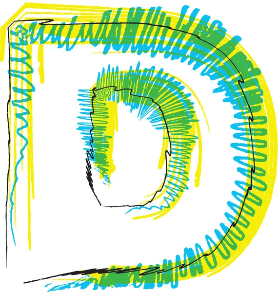 Hand tekenen lettertype. letter d — Stockvector