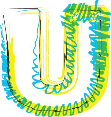 el draw yazı tipi. harf u