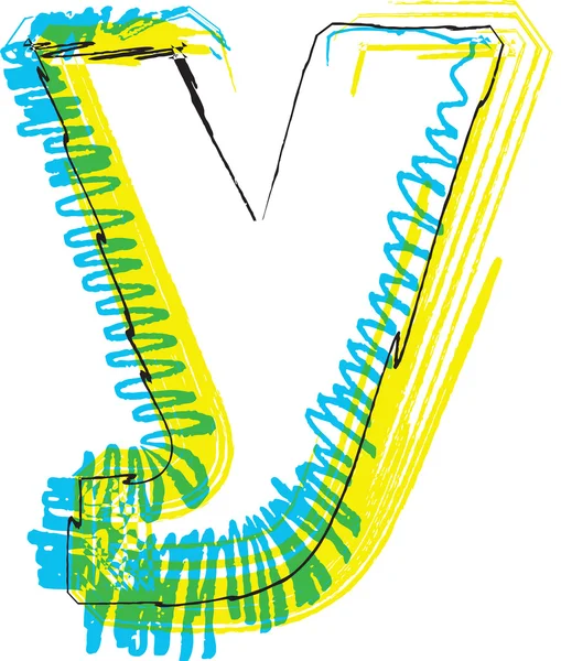 Hand drawn font. LETTER y — Stockový vektor