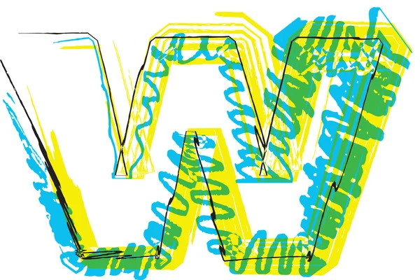 Hand drawn font. LETTER w — Stockový vektor