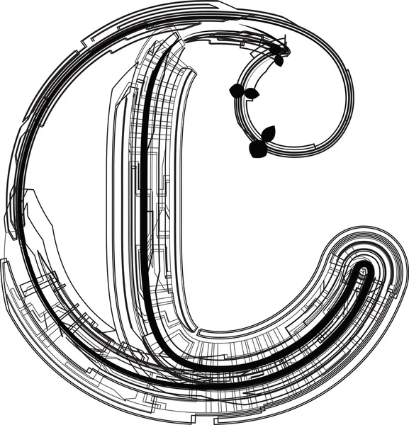 Fuente tecnológica. CARTA C — Archivo Imágenes Vectoriales