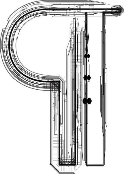 Simbolo del carattere tecnologico — Vettoriale Stock