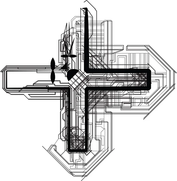 Simbolo del carattere tecnologico — Vettoriale Stock