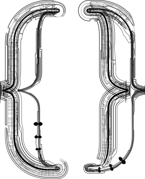 Symbol technologického písma — Stockový vektor