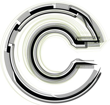 teknolojik font. harf c