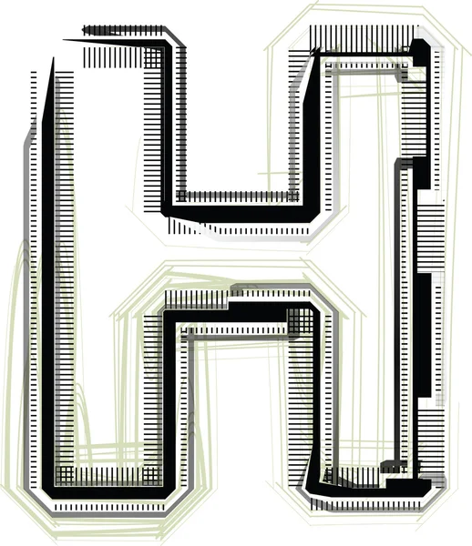 Τεχνολογική γραμματοσειρά. h επιστολή — Διανυσματικό Αρχείο