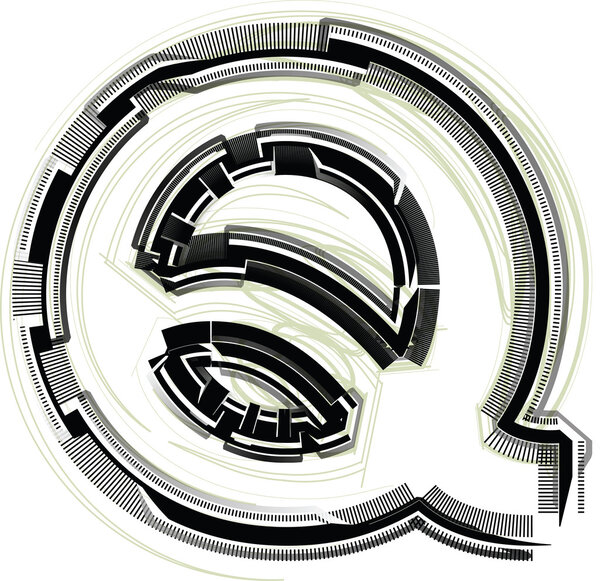 technological font. LETTER Q