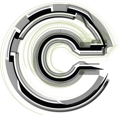 teknolojik font. harf c